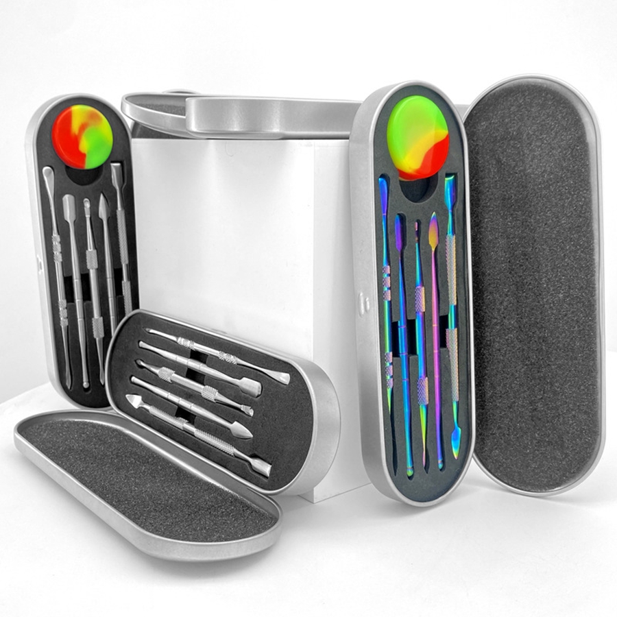 Wax Dabber Tool Dab Kit Set Aluminium Box Packaging for Smoking Accessories Dry Herb Vaporizer Pen Atomizer