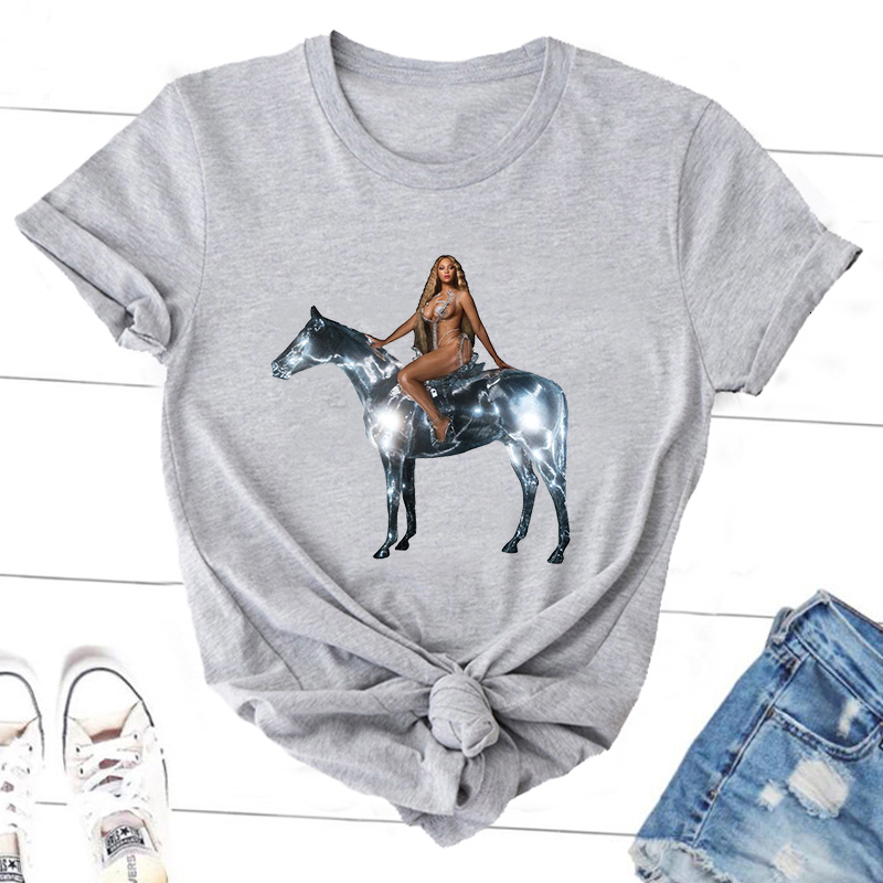 Womens TShirt Beyonce Renaissance World Tour Cotton Short Sleeve T Harajuku Streetwear Graphic Tee Oversized 230321