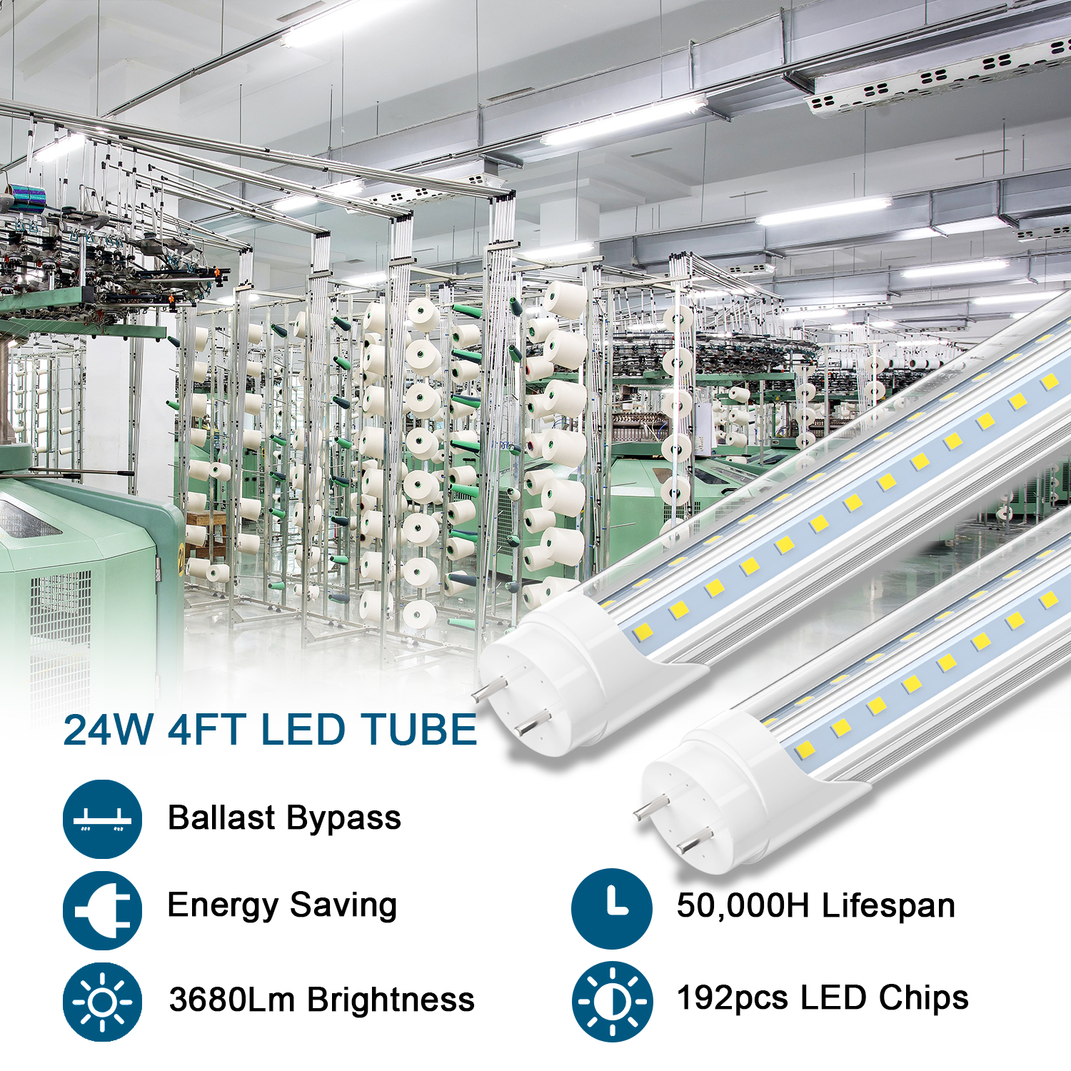 G13 R17D T8 Led Tube Light Double Sides 4ft 5ft 6ft 8ft Cooler Lighting Led Lights Tubes AC 85-265V With All accessories