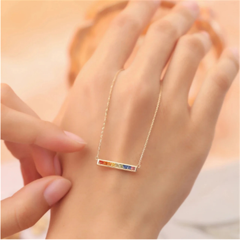 Colorful Chocker Necklace AAAAA Zircon 925 Sterling Silver Wedding Engagement Pendants Necklace For Women Bridal Party Jewelry