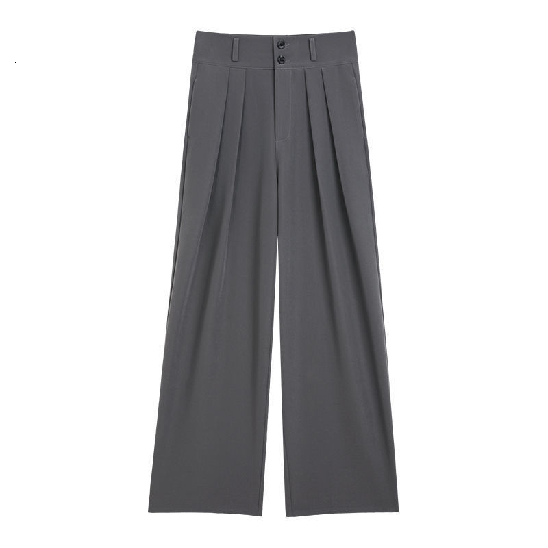 Women's Pants Capris Casual High Waist Loose Wide Leg Pants Women Spring Autumn Female Gray Black Suit Pants Ladies Streetwear Long Trousers 2303