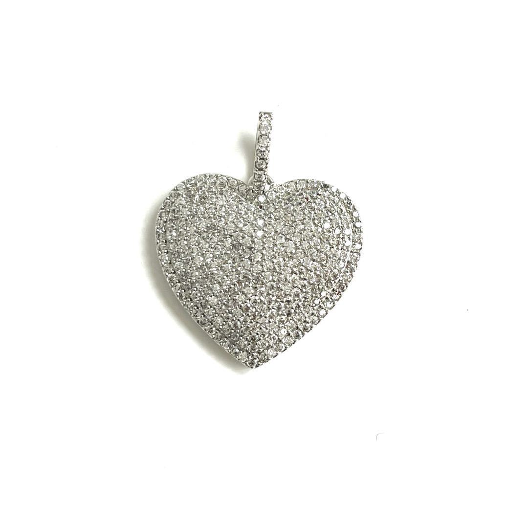 Charms 5Pcs Heart Gold Plated Cubic Zirconia Paved Pendant 24x245mm For Woman Bracelet Necklace Handcraft Jewelry Accessories 230320