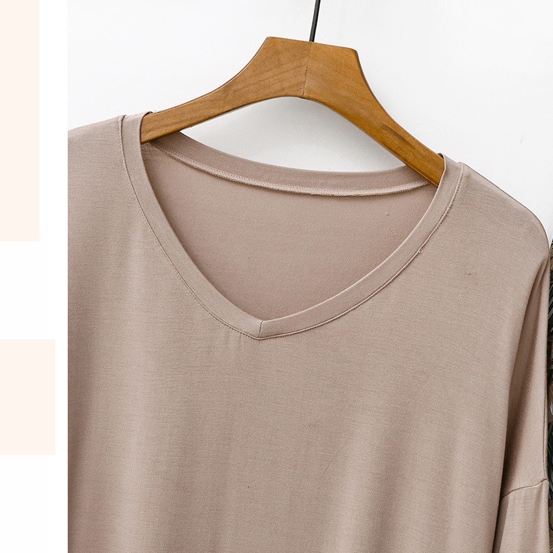 Women's Sleepwear 2PCS Women Pajama Short Sleeve Printing Modal Splicing Pijama Mujer Femme Loose Nightwear Suit Female Casual Homewear Pajama Se