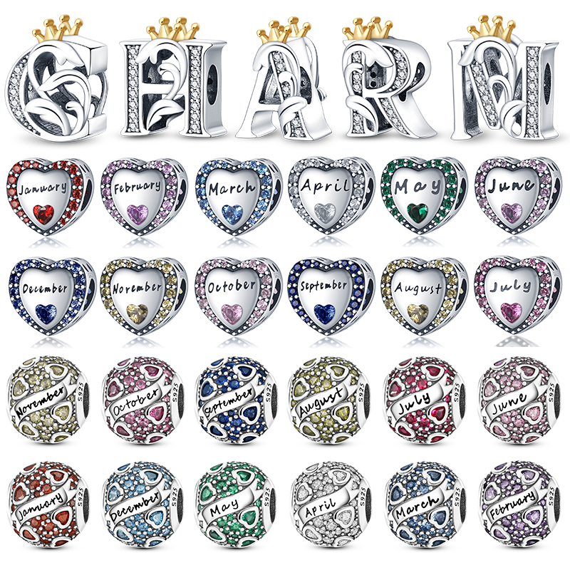 925 siver beads charms for pandora charm bracelets designer for women Birthday Month Series Amulet Beads
925 siver beads charms for pandora charm bracelets designer for women Birthday Month Series Amulet Beads