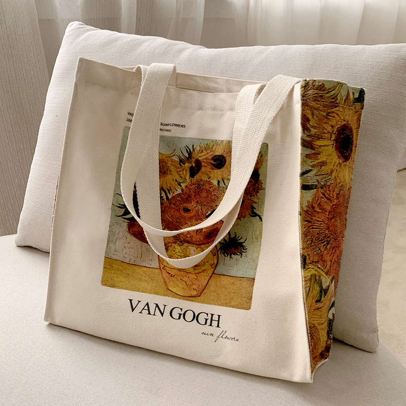 Evening Bags Poetry Lifest Van Gogh sunflower Classic Thick Cotton Canvas Bag Style Zipper Single Shoulder Shopping Tote bag 230321, Beige
Evening Bags Poetry Lifest Van Gogh sunflower Classic Thick Cotton Canvas Bag Style Zipper Single Shoulder Shopping Tote bag 230321, Beige