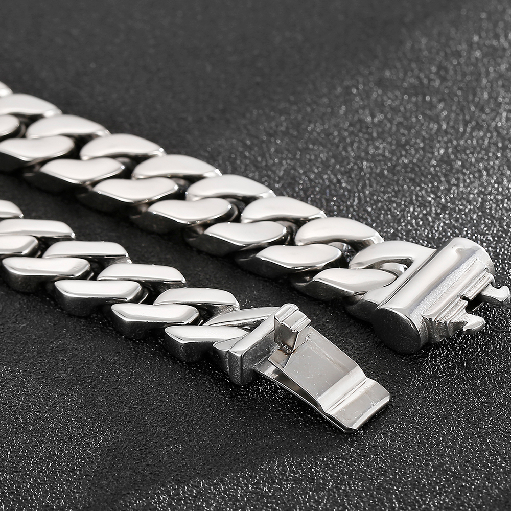 Charm Bracelets Polished Stainless Steel 1314MM Men's On Hand Chain Man Bracelet Chic Style Men's Bracelets Jewelry Accessory Engraveable 23