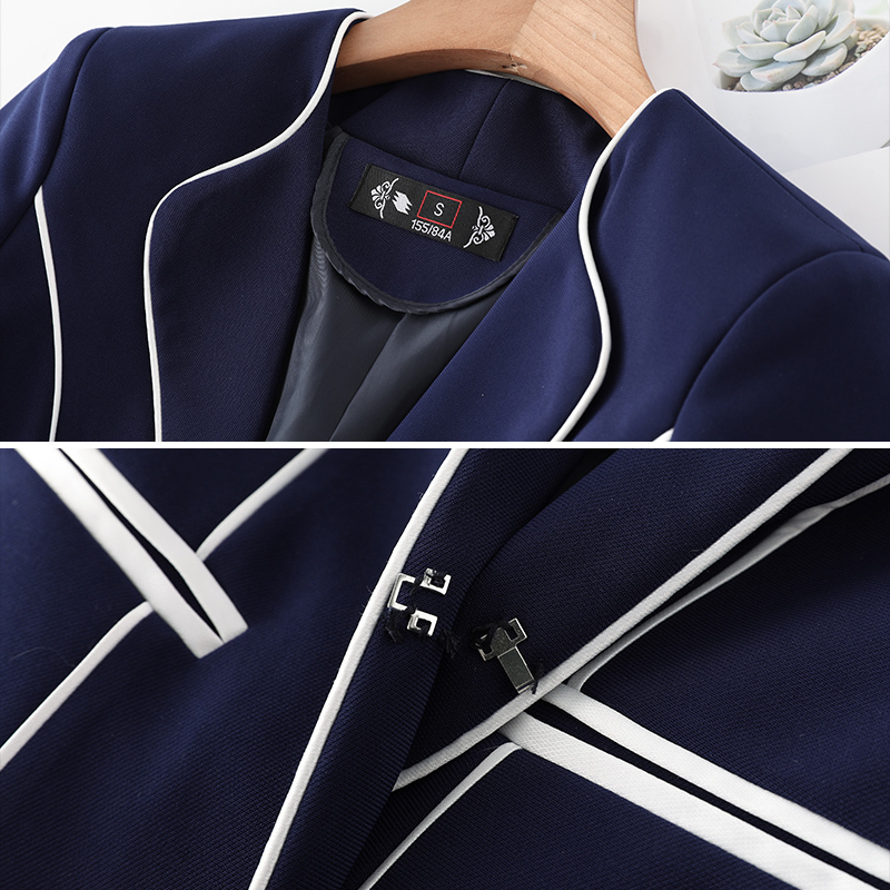 Women's Suits Blazers Lenshin Binding Blazer Women Hidden Breasted Full Sleeve Autumn Work Wear Keep Slim Elegant Office Ladies Jacket Coat Outwe
