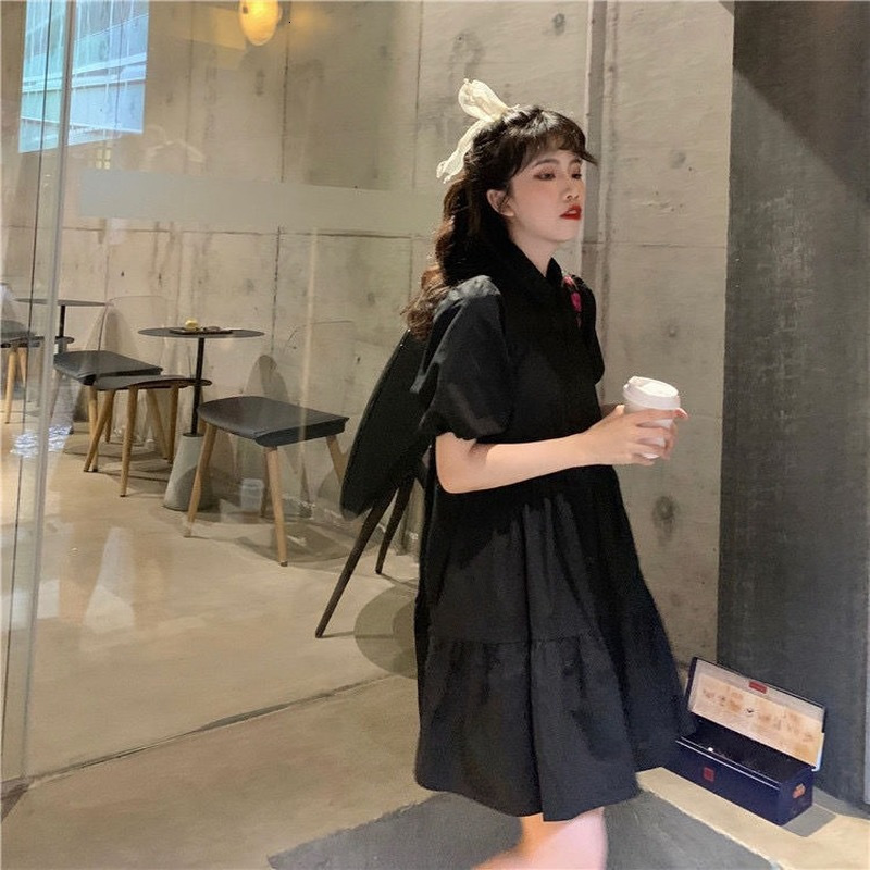 Casual Dresses Dresses Women Solid Baggy Vestidos Fashion Simple All-match Female Lovely Casual Tender Streetwear Students Summer Prevalent 230321