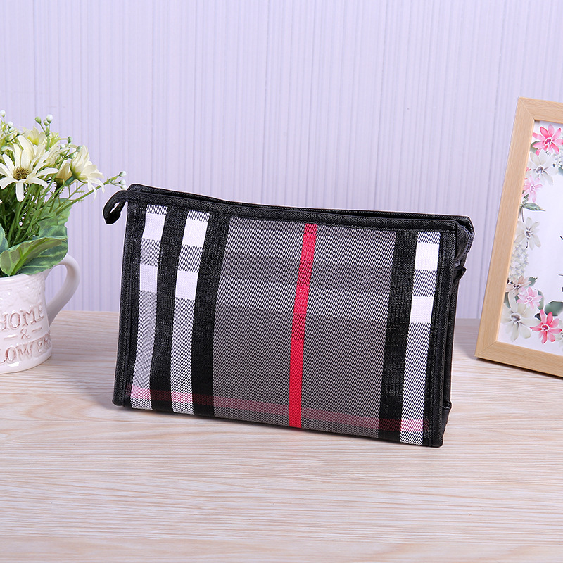 Makeup Bags Stripes Cosmetic Bag Portable Travel Organizer Multifunction Storage Handbag Plaid Toiletry Bag for Women and Girls