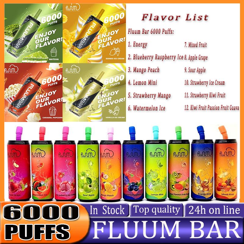 Original Fluum Bar 6000 Puff 0%2%/3%/5% Electronic Cigarette Disposable Vape Starter Kit 15ML Battery 600mAh Rechargeable E-Cigarette Cup Vape Vs Elf 5000
Original Fluum Bar 6000 Puff 0%2%/3%/5% Electronic Cigarette Disposable Vape Starter Kit 15ML Battery 600mAh Rechargeable E-Cigarette Cup Vape Vs Elf 5000