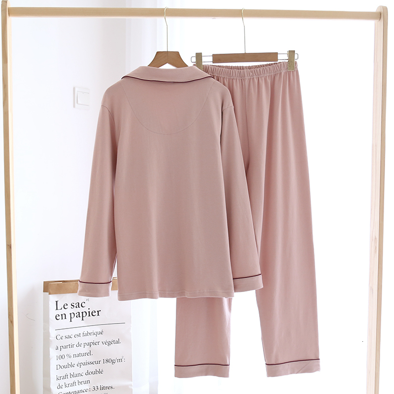 Women's Sleepwear Winter 2 Piece Couple Pajamas Set Long Sleeve Trouser Home Wear Pajamas Pure Cotton Sleepwear For Women Female Home Service 230