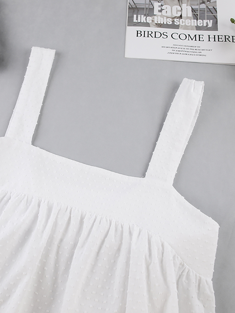 Women's Sleepwear Restve Casual Pajamas Womens Cotton 2 Piece Set White Tank Top Sleeveless Loose Female Home Suits With Shorts Solid Autumn 2303