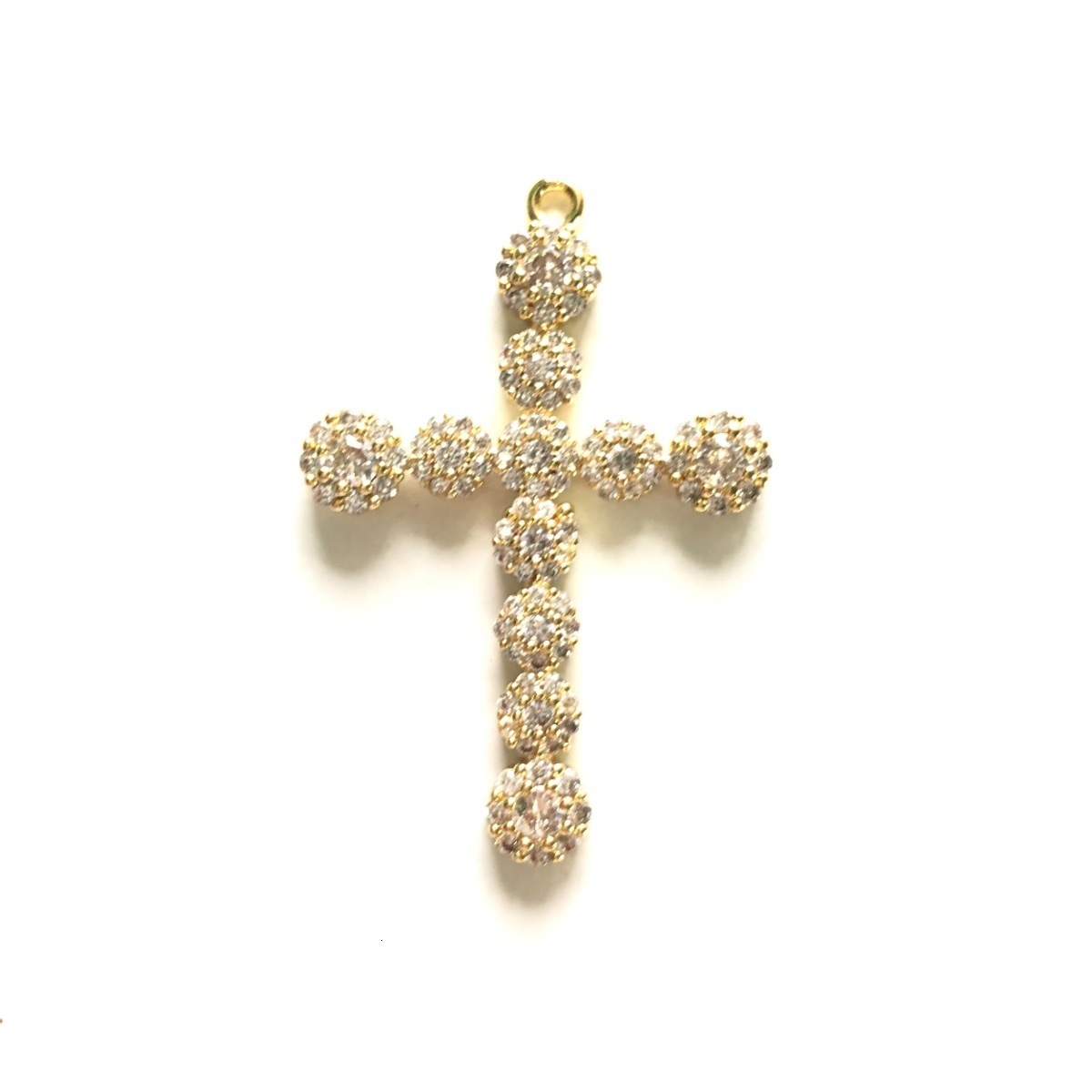 Charms 5pcs Religious Cross Pendants for Women Bracelets Men Necklace Making Bling Zirconia Handmade Jewelry Accessory Wholesale 230320