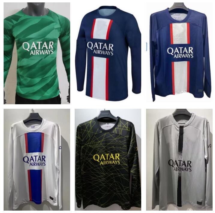 22 23 MESSIs MBAPPE Long sleeve soccer Jerseys 2022 2023 SERGIO RAMOS R.SANCHES VITINHA VERRATTI HAKIMI KIMPEMBE N.MENDES DONNARUMMA goalkeeper football shirt PSgS