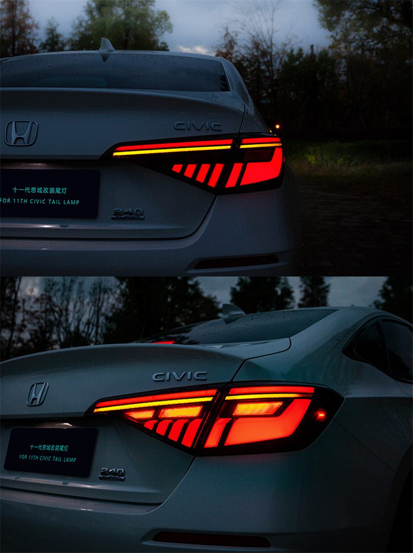 Car Taillights Assembly For Honda Civic X G11 2022-2023 LED Rear Lamp Turn Signal Brake Reversing Lights Stop Lamp