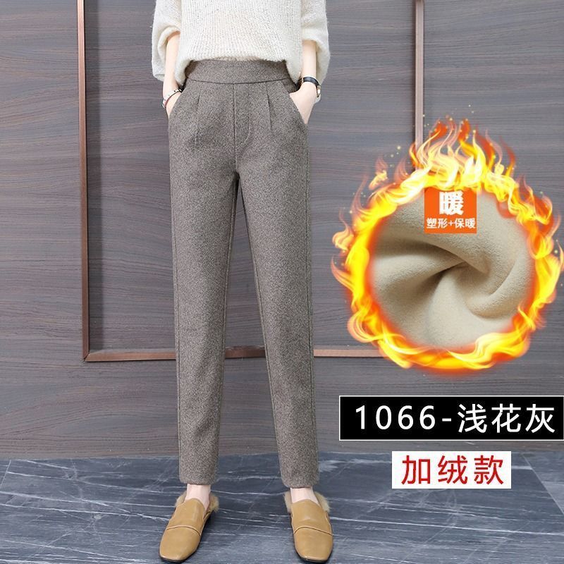 Women's Pants Capris Women Pants Woolen Pants Women's Autumn Winter Herringbone Pattern Tappered Pants Winter Pants Casual Pantalones De Muj
