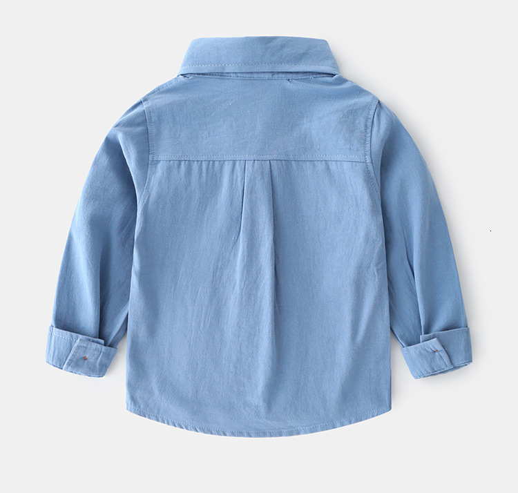 Kids Shirts Spring Autumn 2 3 4 5 6 Years Handsome Solid Color Cotton Mandarin Collar Long Sleeve Shirts for Baby Toddler Boys Clothes 230321