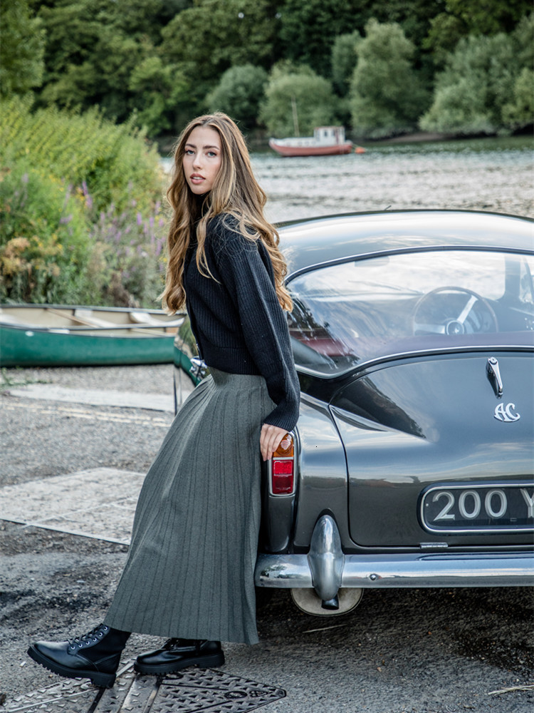 Skirts 2023 Women Maxi Female Knitted Long Dress Solid Color Knitting Skirt XS3XL Plus Size Woman Autumn Winter 230321