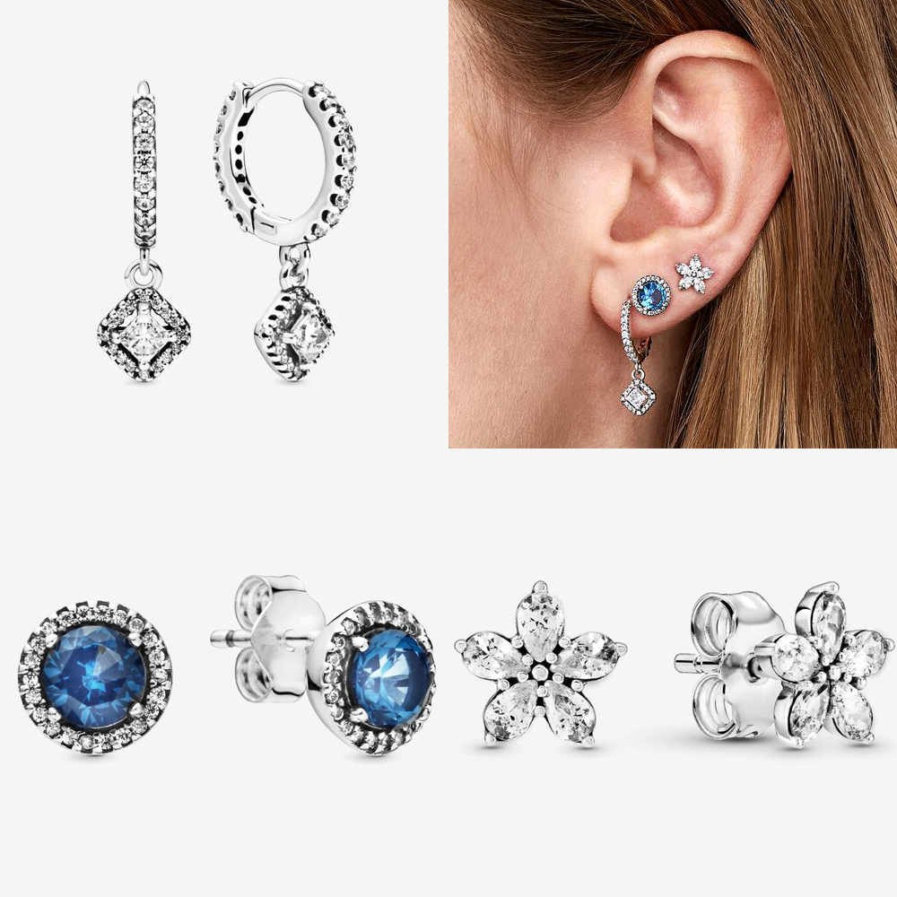 2024 New Popular 925 Sterling Silver Love Star Butterfly Earrings Suitable For Primitive Female DIY Jewelry Fashion Accessories