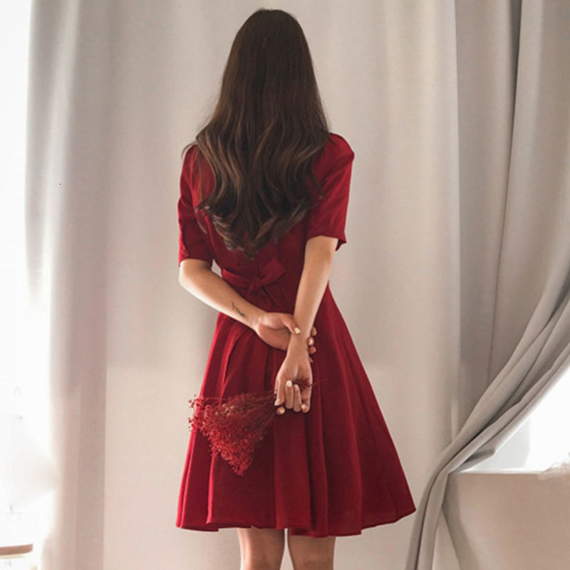 Casual Dresses Dress Women Fashion Summer Slim A-line Office Lady Formal Elegant Korean Style Trendy Short Sleeve Vintage Retros Double-layer 230321