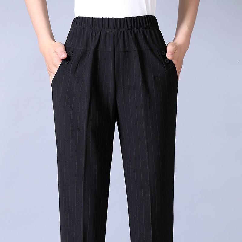 Women's Pants Capris Autumn Winter Middl Aged Women Warm Velvet Elastic Waist Casual Straight Pants Female Trousers Plus Size Clothing 230321