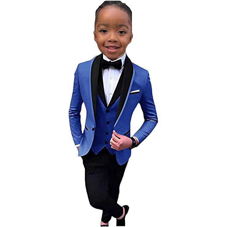 Boy Suits Formal Wear Tuxedos Little Boys Groomsmen Kids For Wedding Dinner Party Shawl Lapel Jacket Pants Vest 0510