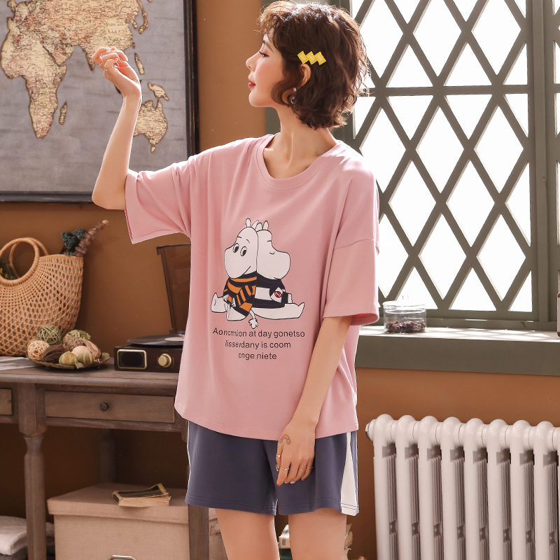 Women's Sleepwear BZEL Green Sleepwear Sets For Women Lovely Avocado Pattern Pajamas 100% Cotton Short Home Wear Femme Underwear Pijamas 230321