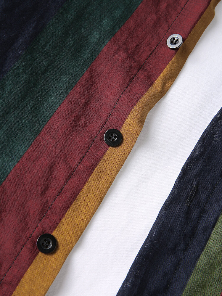 Men's Casual Shirts Top Selling Product In Spring Summer Men's Shirts Casual Fashion Lapel Striped Long-sleeved Shirts Camisas Para Hombre 2