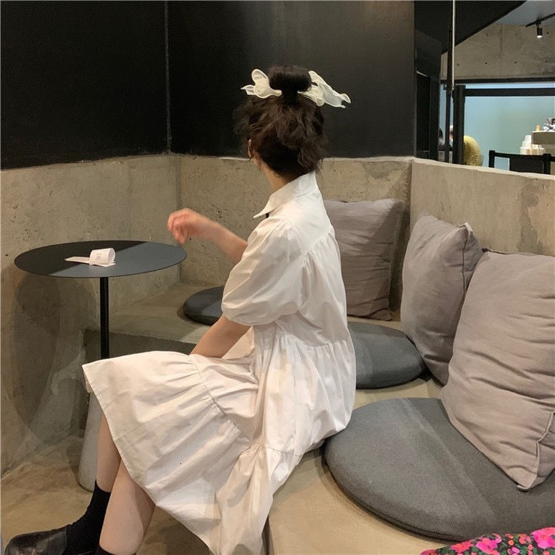 Casual Dresses Dresses Women Solid Baggy Vestidos Fashion Simple All-match Female Lovely Casual Tender Streetwear Students Summer Prevalent 230321