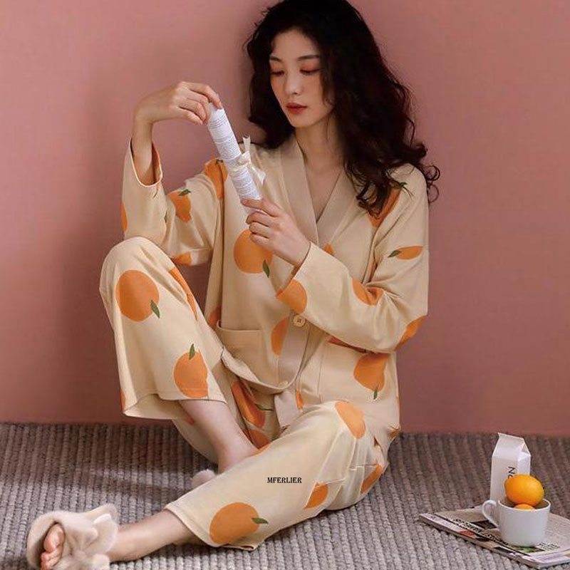 Women's Sleepwear Size 6XL 150KG Women Sleepwear Coat V Neck Long Sleeve Tops and Pants Pajamas Sets For Women Big Size Home Wear 230321