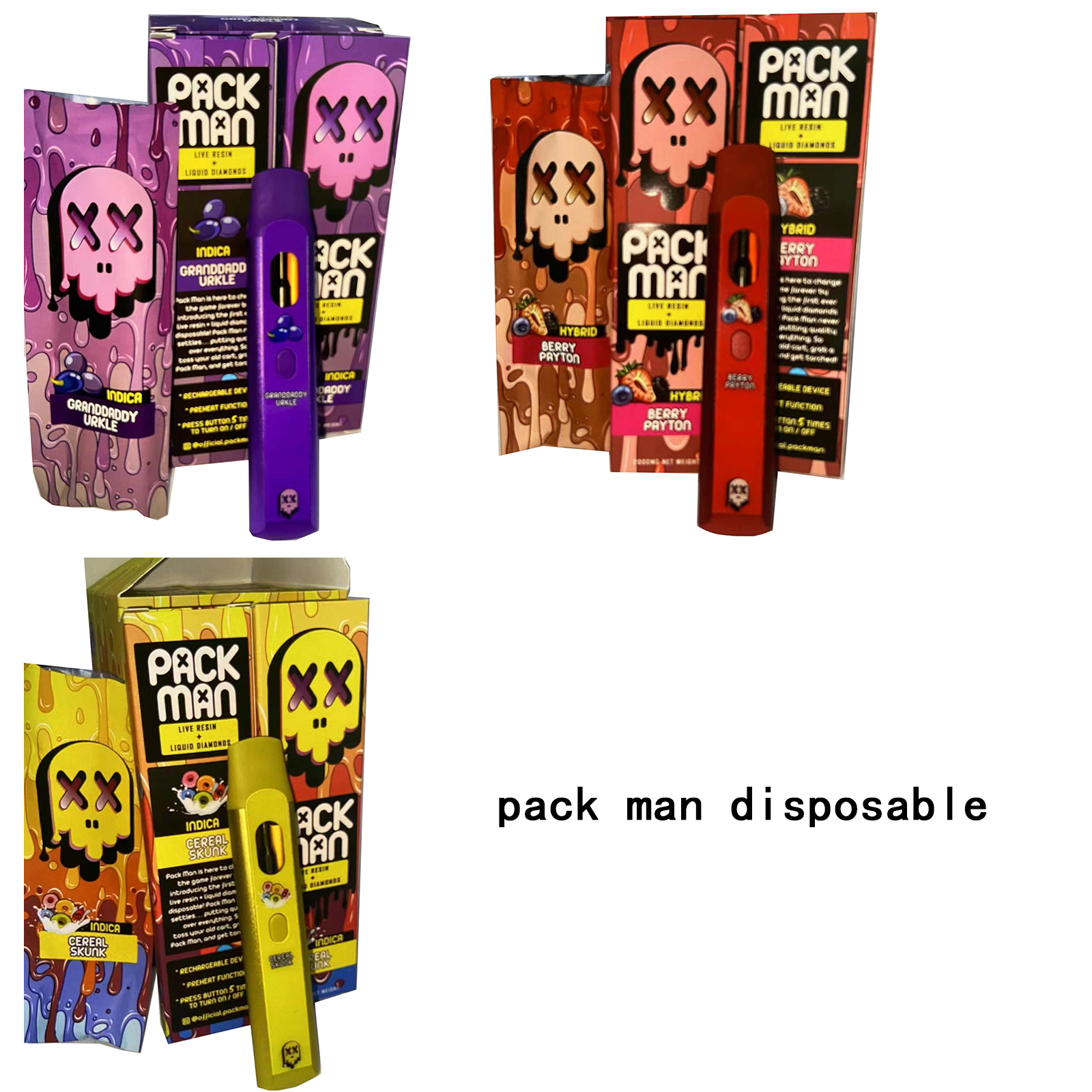 Wholesale Disposable E-cigarettes PACKMAN Disposable Vape Pen Rechargeable Battery 2ml Starter Kit Vapes Cartridges Empty Oil Carts
Wholesale Disposable E-cigarettes PACKMAN Disposable Vape Pen Rechargeable Battery 2ml Starter Kit Vapes Cartridges Empty Oil Carts