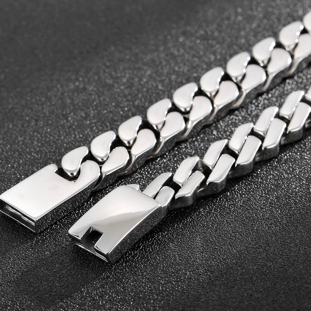 Charm Bracelets Polished Stainless Steel 1314MM Men's On Hand Chain Man Bracelet Chic Style Men's Bracelets Jewelry Accessory Engraveable 23