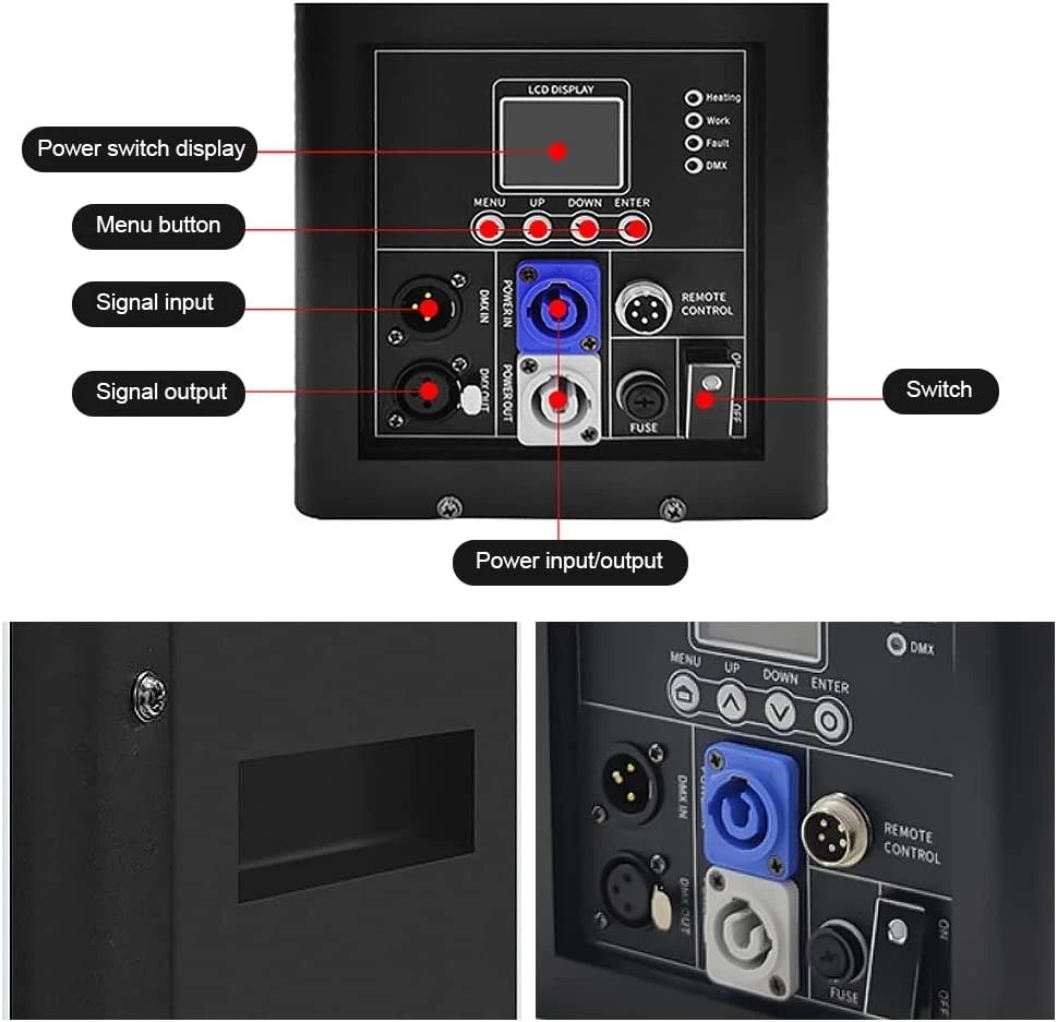 HNZXIB 4Pcs DMX Remote Indoor Fountatin Fireworks for Wedding Christmas Party Stage Show 600W Effects Machine Retail Supplies