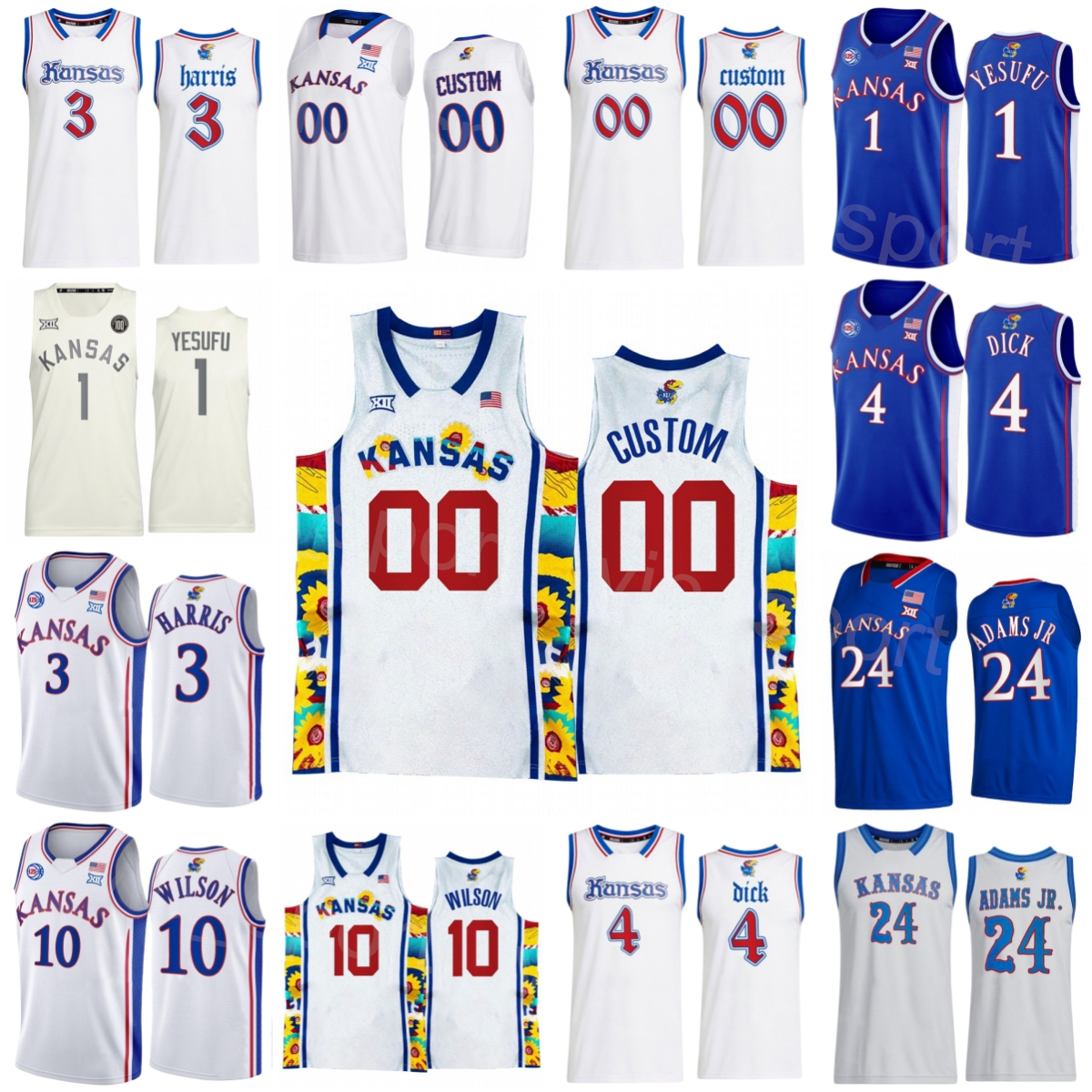 Kansas Jayhawks College 24 K.J Adams Jr Jersey Basketball 3 Dajuan Harris Jr 1 Joseph Yesufu 10 Jalen Wilson 4 Gradey Dick 15 Kevin McCullar Sewing NCAA Men Kids Women, White
Kansas Jayhawks College 24 K.J Adams Jr Jersey Basketball 3 Dajuan Harris Jr 1 Joseph Yesufu 10 Jalen Wilson 4 Gradey Dick 15 Kevin McCullar Sewing NCAA Men Kids Women, White