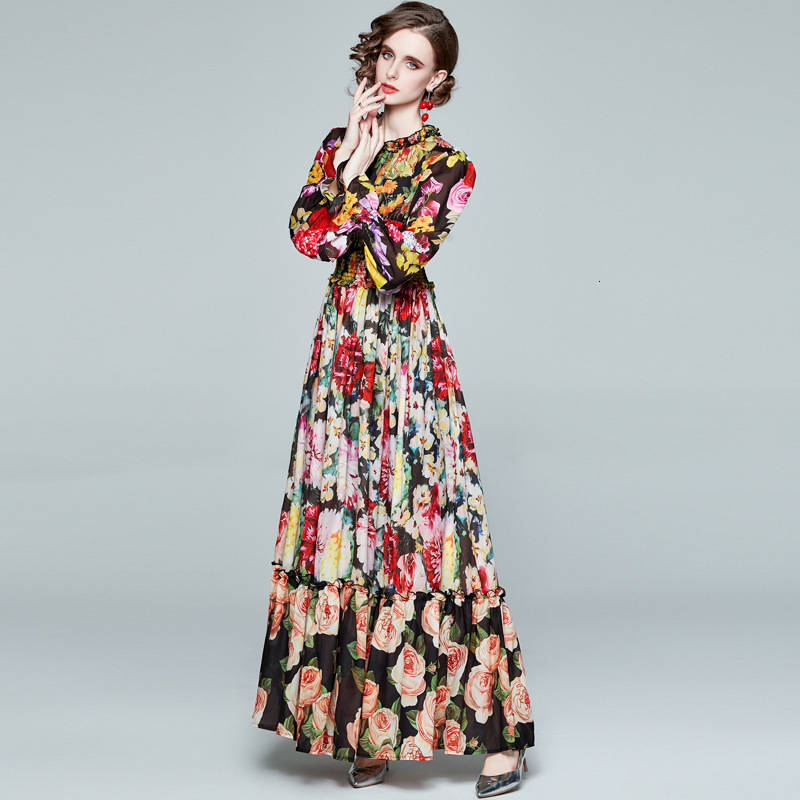 LD LINDA DELLA Fashion Runway Summer Long Sleeve Maxi Dress Women' elastic Waist Floral Print Elegant Party Holiday Long Dress 210309, Color
LD LINDA DELLA Fashion Runway Summer Long Sleeve Maxi Dress Women' elastic Waist Floral Print Elegant Party Holiday Long Dress 210309, Color