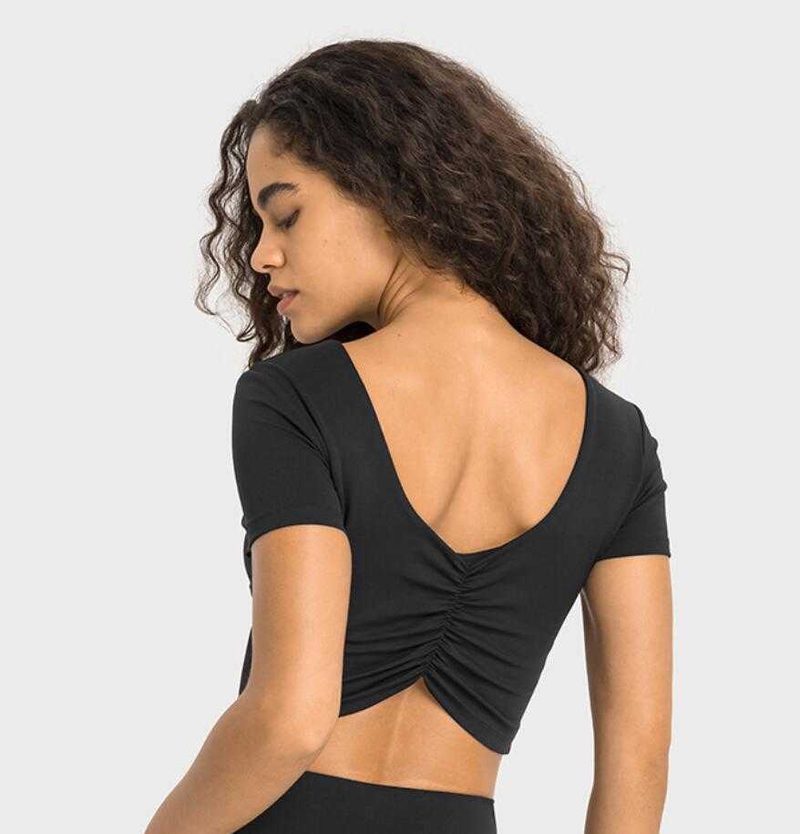 LU-357 Pleated Back Yoga Tops Sports Short Sleeve Fashion Versatile Slim Shirts Running Fitness Gym Clothes Women, Lemon green
LU-357 Pleated Back Yoga Tops Sports Short Sleeve Fashion Versatile Slim Shirts Running Fitness Gym Clothes Women, Lemon green