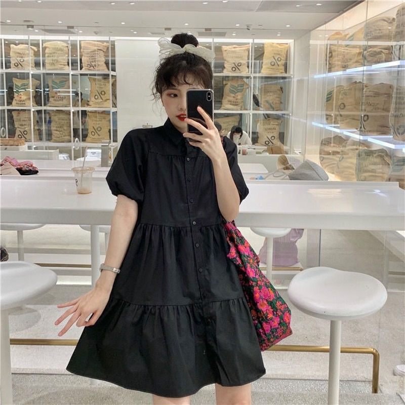 Casual Dresses Dresses Women Solid Baggy Vestidos Fashion Simple All-match Female Lovely Casual Tender Streetwear Students Summer Prevalent 230321