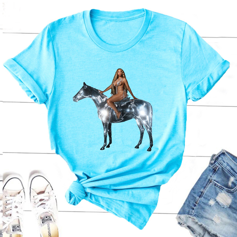 Womens TShirt Beyonce Renaissance World Tour Cotton Short Sleeve T Harajuku Streetwear Graphic Tee Oversized 230321