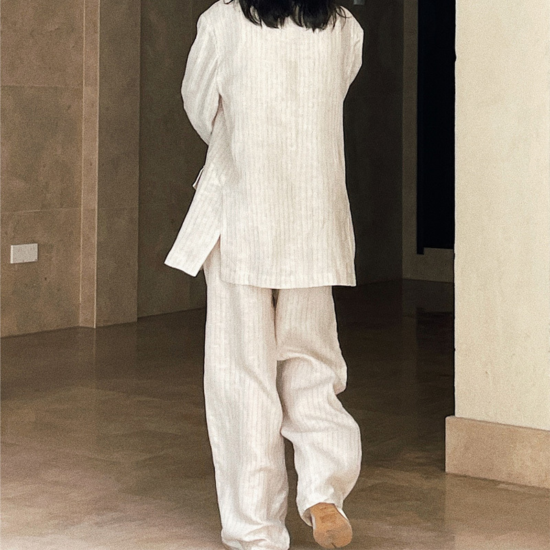 Women's Pants Capris Spring Summer Women's Casual Striped High Waist Loose Wide Leg Pants 230321