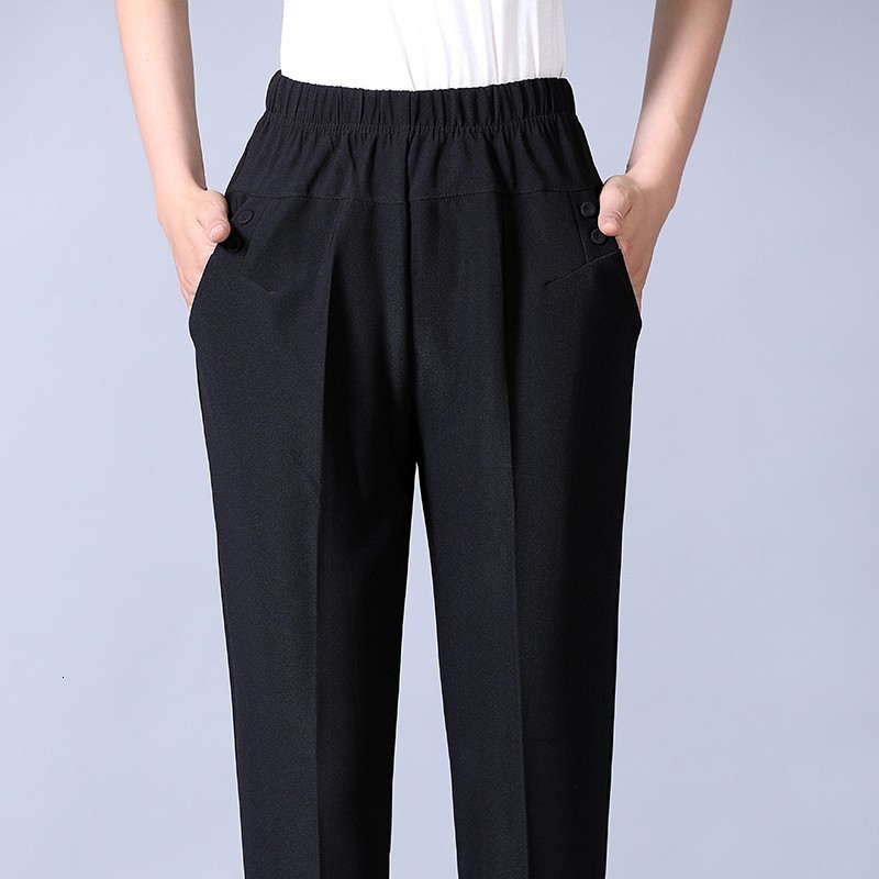 Women's Pants Capris Autumn Winter Middl Aged Women Warm Velvet Elastic Waist Casual Straight Pants Female Trousers Plus Size Clothing 230321