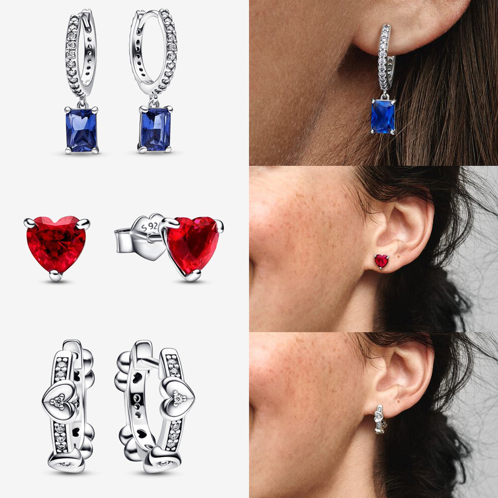 2024 New Popular 925 Sterling Silver Love Star Butterfly Earrings Suitable For Primitive Female DIY Jewelry Fashion Accessories