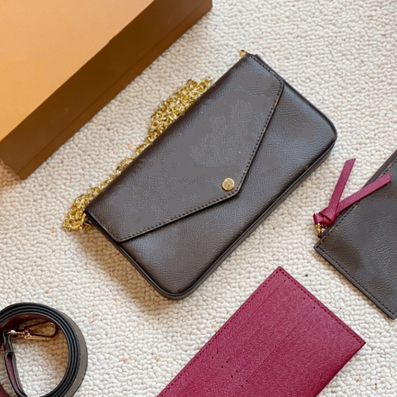 Designer luxury bag Felicie Pochette three-in-one shoulder chain underarm bag leather Joker high quality messenger bag envelope bag, Old flower+pink
Designer luxury bag Felicie Pochette three-in-one shoulder chain underarm bag leather Joker high quality messenger bag envelope bag, Old flower+pink