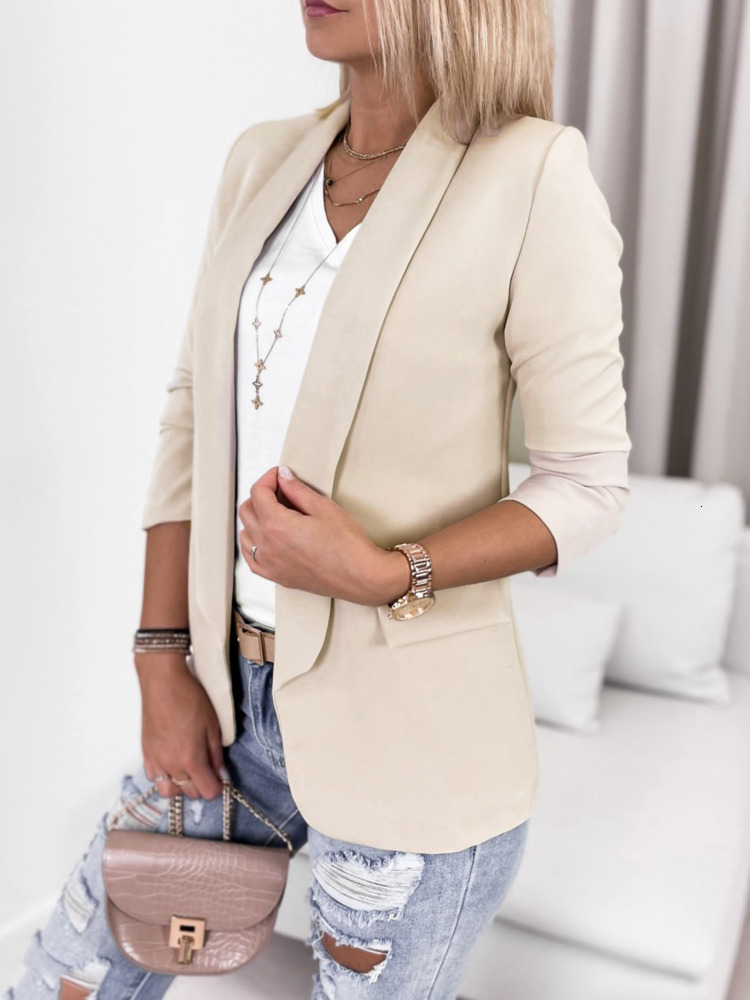 Women's Suits Blazers Casual Fashion Lapel Coat Long Sleeve Elegant Temperament Korean Style Office Tops Spring Autumn Solid 230321