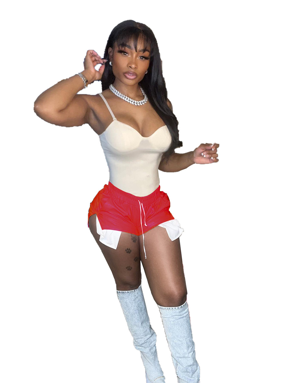 2023 Designer Leather Shorts Summer Women Casual PU Shorts Faux Leather High Waisted Shorts with Pockets Fashion Y2k Short Pants Wholesale items bulk 