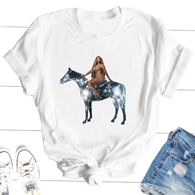 Womens TShirt Beyonce Renaissance World Tour Cotton Short Sleeve T Harajuku Streetwear Graphic Tee Oversized 230321