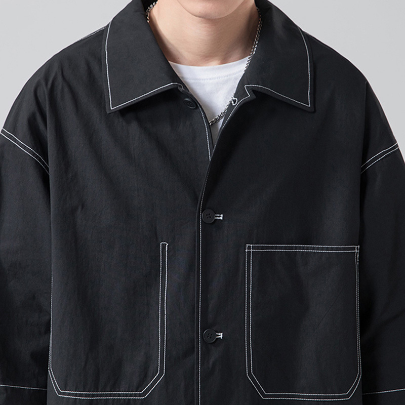 Men's Casual Shirts Half Sleeve Shirts Men Loose Business Large Size 3XL Harajuku High Street All Match Handsome Baggy Korean Fashion Outerwear 2