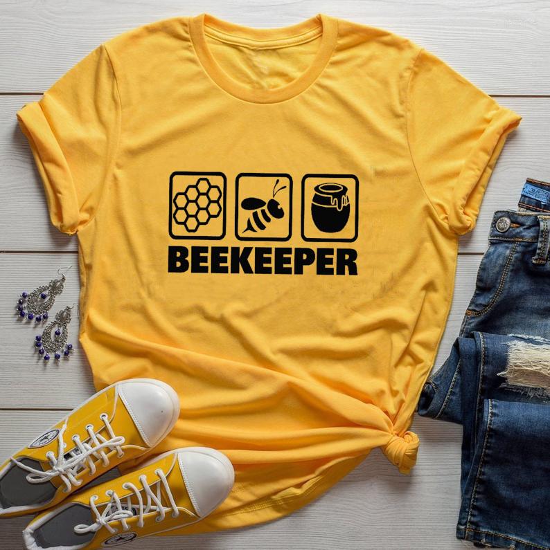 Women' T Shirts Women' Short Sleeve Tops Tee Gift For Bee Lover Honeybee Beekeeper Est Graphic Print Summer Funny T-Shirt, Red-white text
Women' T Shirts Women' Short Sleeve Tops Tee Gift For Bee Lover Honeybee Beekeeper Est Graphic Print Summer Funny T-Shirt, Red-white text
