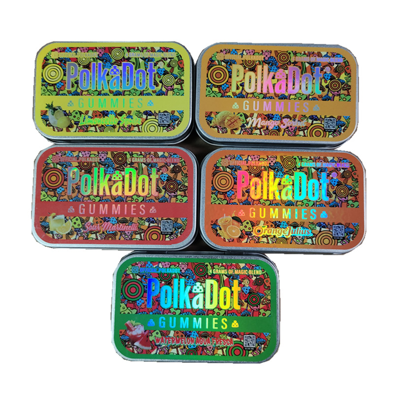 polkadot gummies 4grams packaging boxes sour gummies Rectangular tin metal packaging one piece flip open window storage box mushroom
polkadot gummies 4grams packaging boxes sour gummies Rectangular tin metal packaging one piece flip open window storage box mushroom