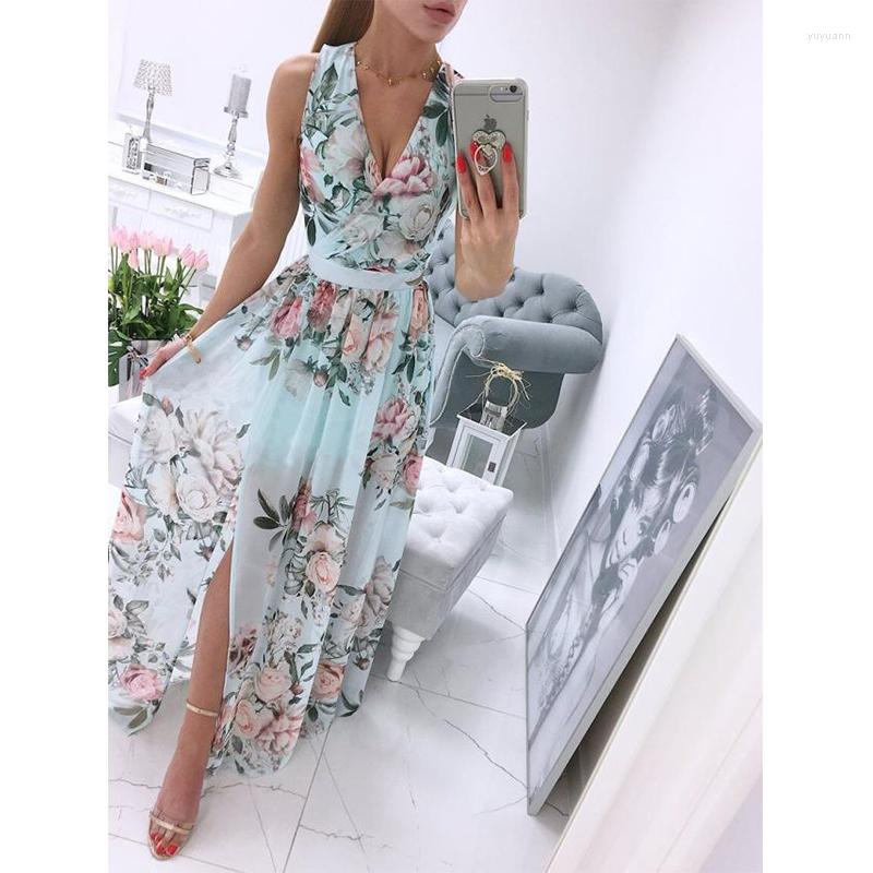 Casual Dresses Chiffon Summer Deep V-neck Sleeveless Beach Dress Elegant Split Long Skirt Retro Floral Print Vestido, 03 khaki
Casual Dresses Chiffon Summer Deep V-neck Sleeveless Beach Dress Elegant Split Long Skirt Retro Floral Print Vestido, 03 khaki