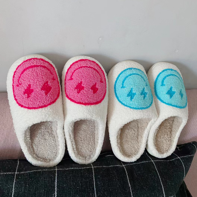 Slippers Cute Smile Face Lightning Blue Pink Wnter Warm Home For Woman Man Fulffy Fur Indoor house 230320, Green
Slippers Cute Smile Face Lightning Blue Pink Wnter Warm Home For Woman Man Fulffy Fur Indoor house 230320, Green